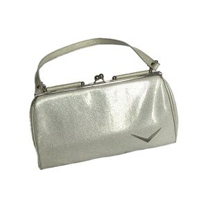 luxe de ville kiss lock getaway purse white sparkle